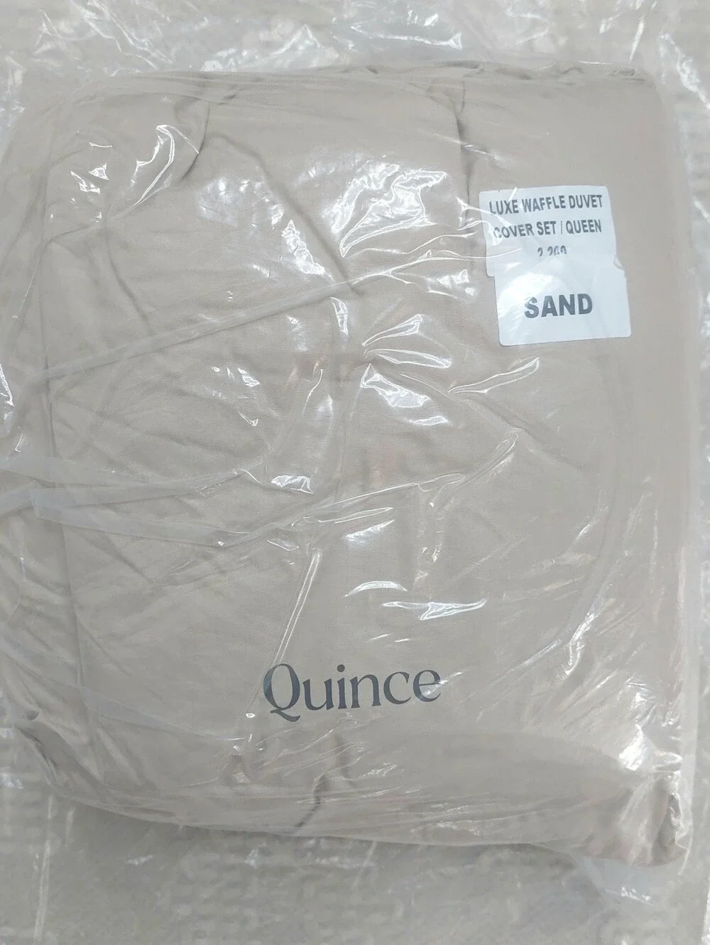 Quince 100% Organic Cotton Waffle Sand Duvet & 2 Shams! Full/ Queen (665)